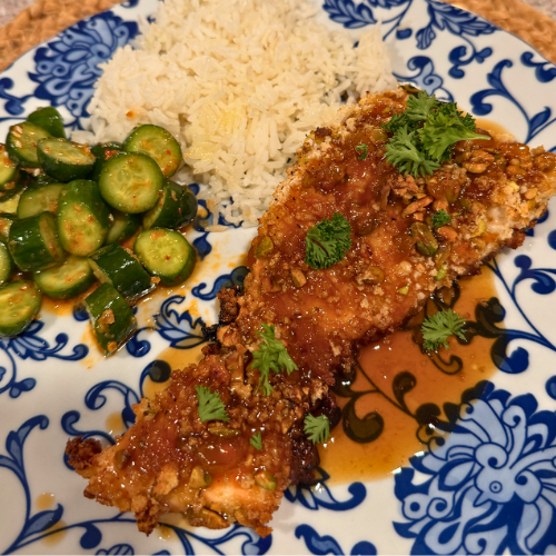 Pistachio Crusted Glazed Salmon